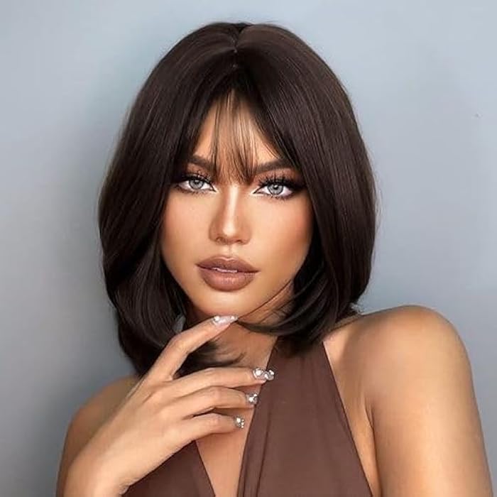 DILLARDS Short Brown Straight Synthetic Wig - Image 2